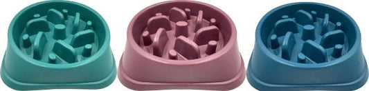 Hem & Boo Anti Gulp Slow Eating Bowl Small/Medium Mixed Colours