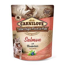 Carnilove Salmon & Blueberry For Puppies Pate Pouch 300g