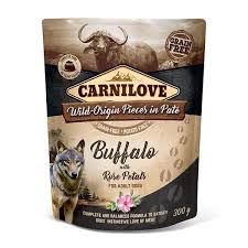 Carnilove Pouches Buffalo With Rose Petals Pate 300g - Raw To Your Door
