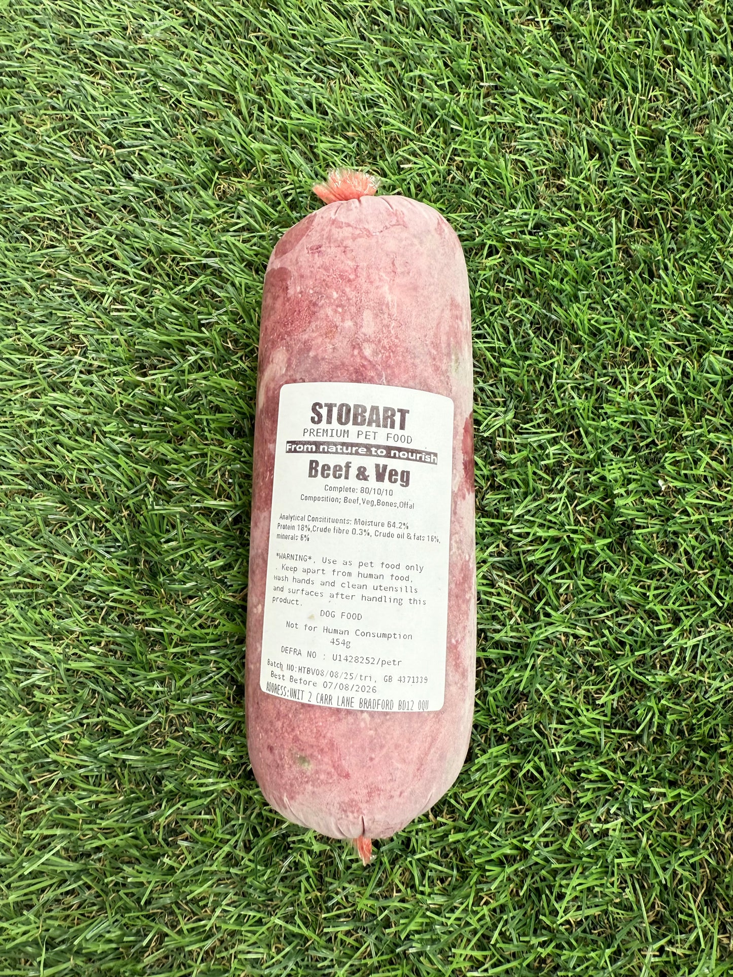 Stobart Raw Beef & Veg 454g