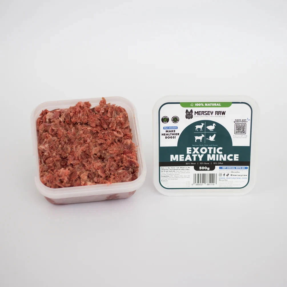 Mersey Raw Exotic Meaty Mince 500g - Raw To Your Door