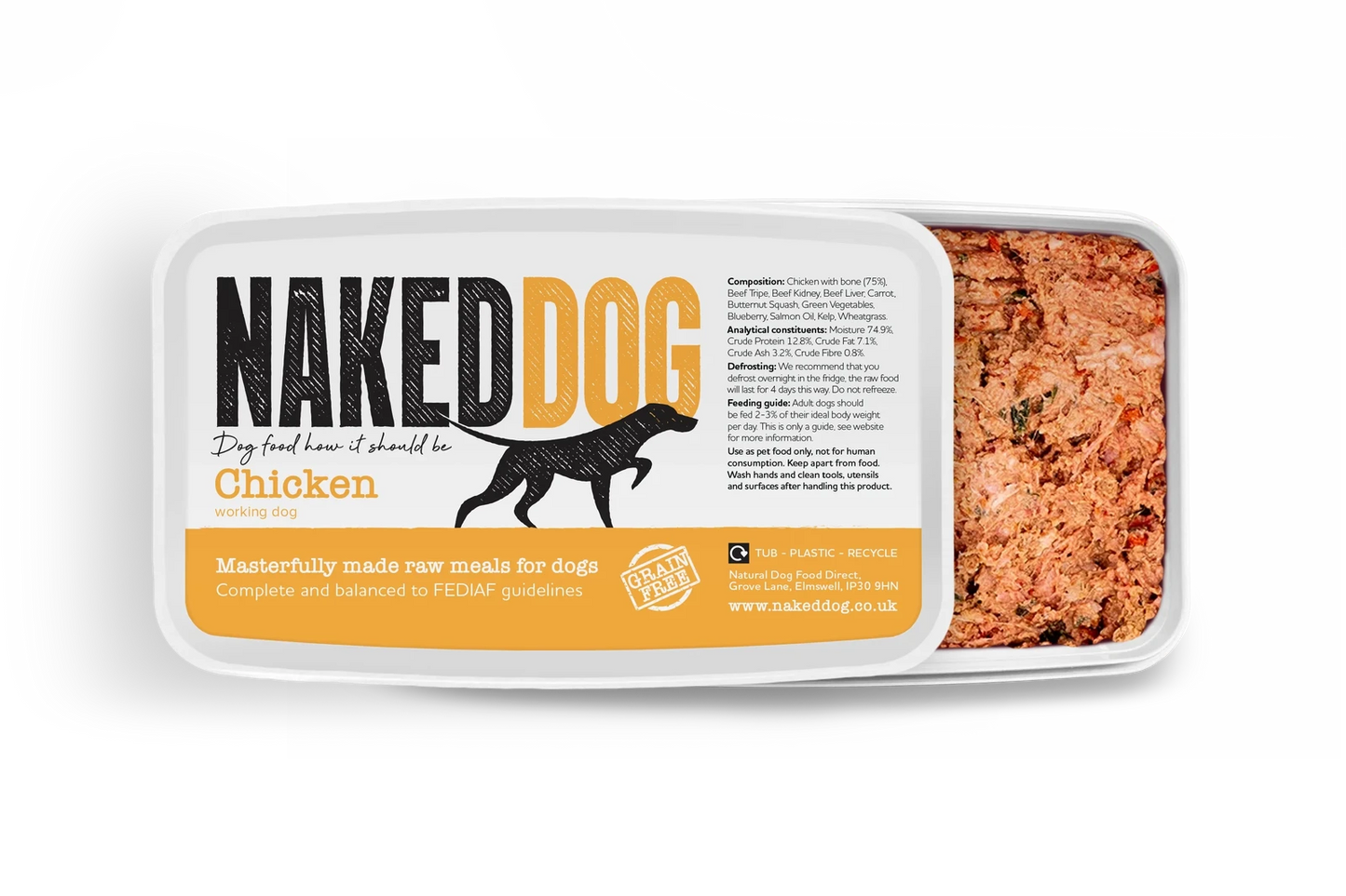 Naked Dog Original WD Chicken 2x500g - Raw To Your Door