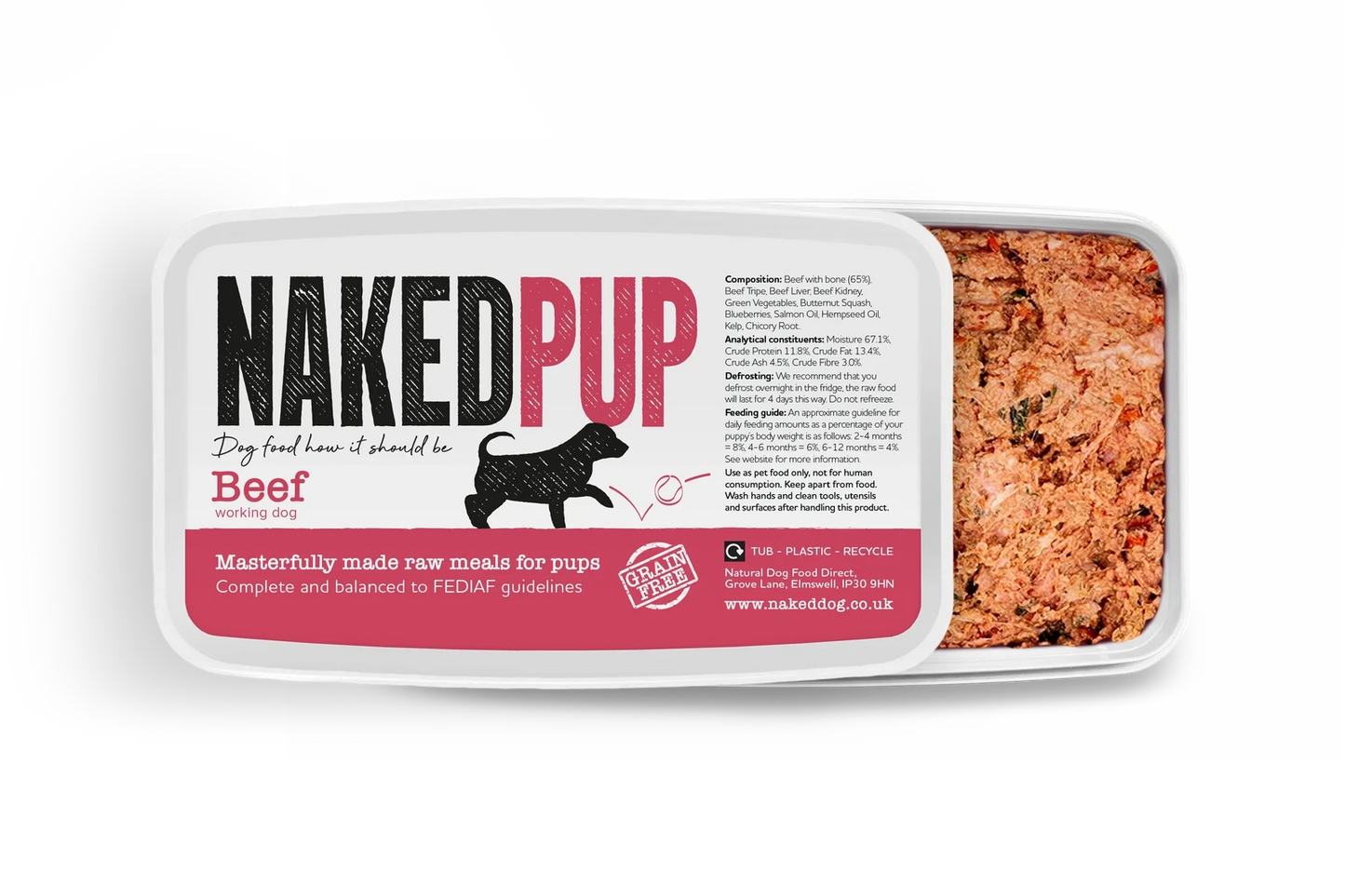Naked Dog Puppy Beef 2x500g - Raw To Your Door