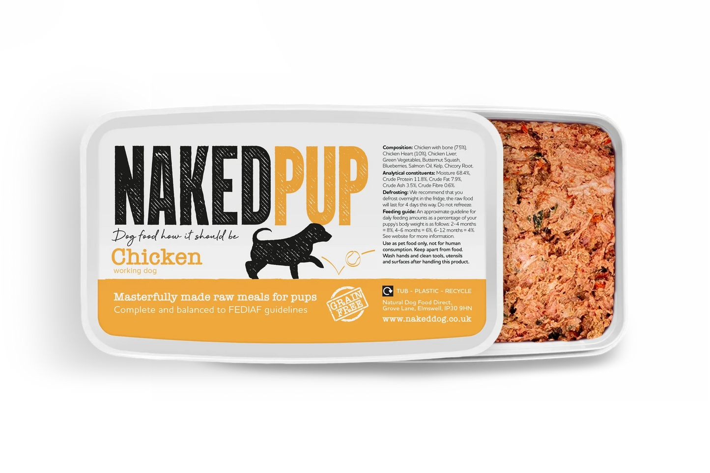 Naked Dog Puppy Chicken 2x500g - Raw To Your Door