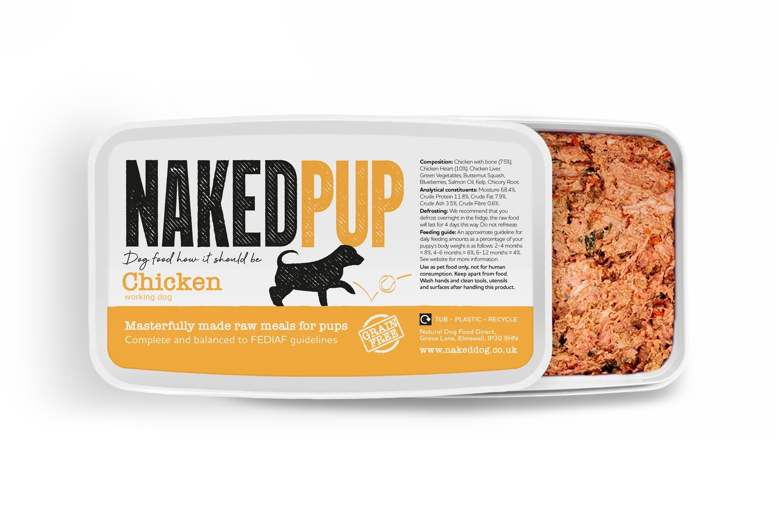 Naked Dog Puppy Chicken 2x500g - Raw To Your Door