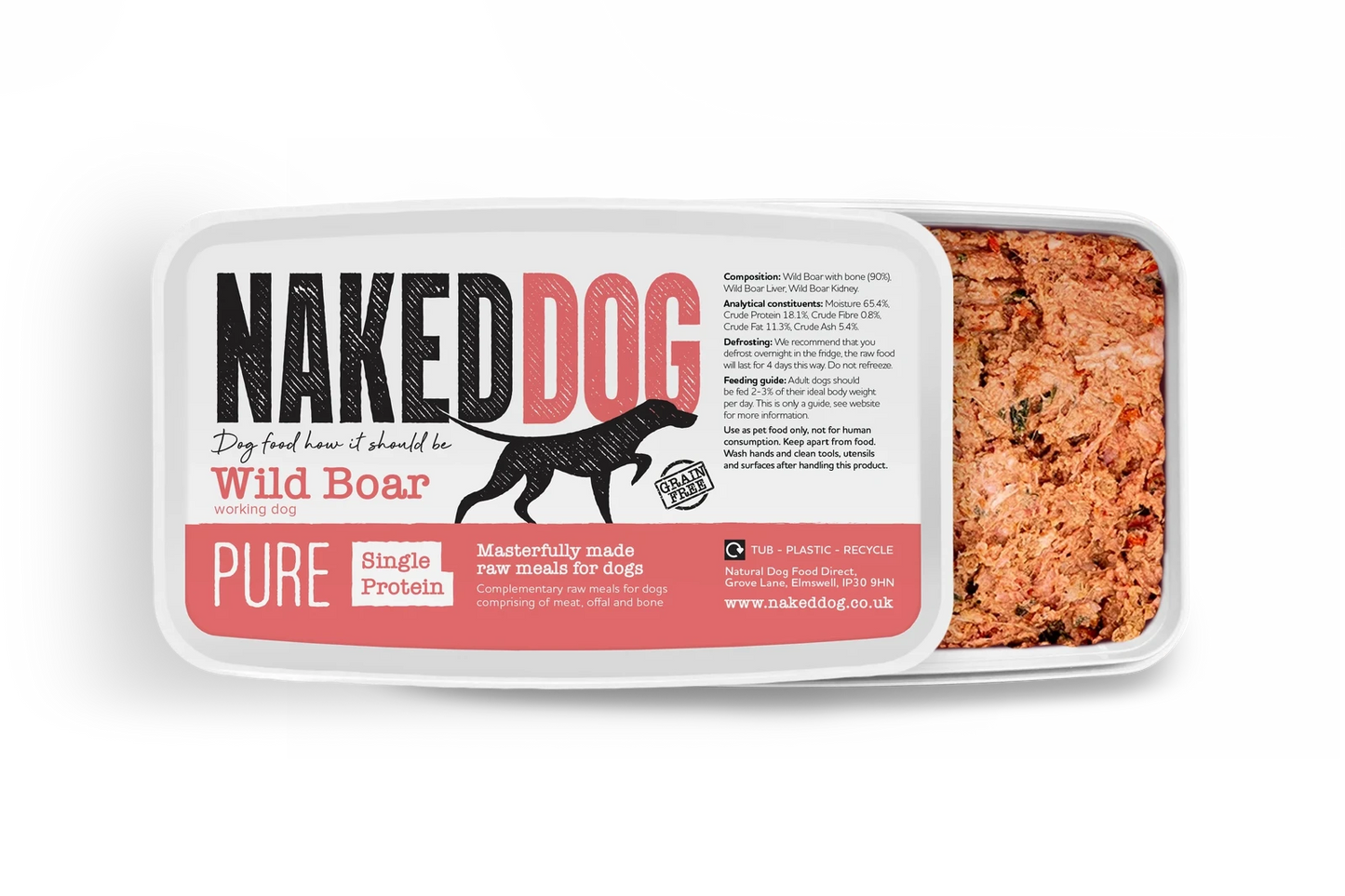 Naked Dog Pure WD Wildboar 2x500g - Raw To Your Door