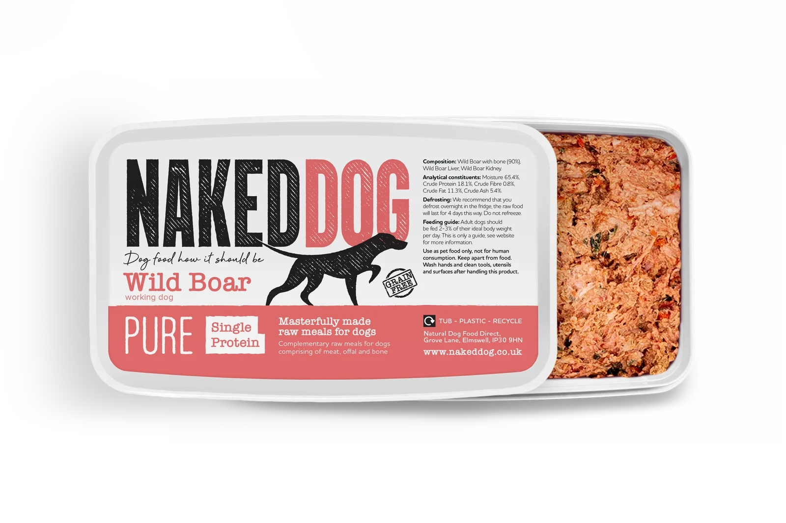 Naked Dog Pure WD Wildboar 2x500g - Raw To Your Door