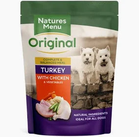 Natures menu Turkey with chicken & veg pouch 300g