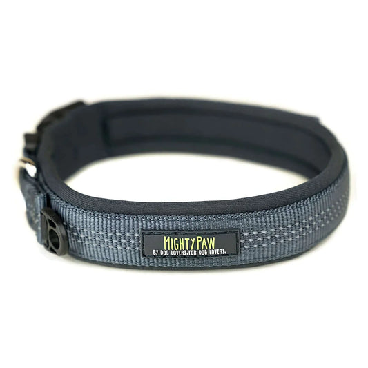 Mighty Paw Padded sports collar Grey medium 14.5-17 inches