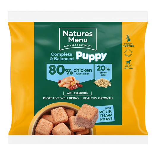 Natures Menu Puppy 80%Chicken With Salmon 1kg Nuggets