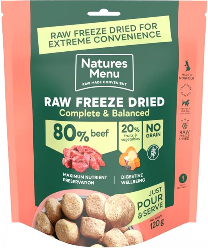 Natures Menu Freeze dried 80%Beef 20% fruit 120g