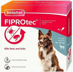 Beaphar Fiprotec spot on Medium dog 4 pack 10-20kg