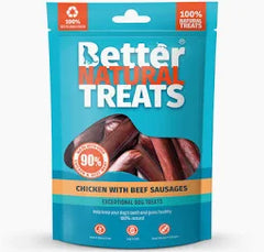 Better Natural treats Chicken with beef Sausages 1kg Bulk Bag