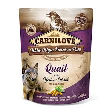 Carnilove Quail With Yellow Carrot Pate Pouch 300g - Raw To Your Door