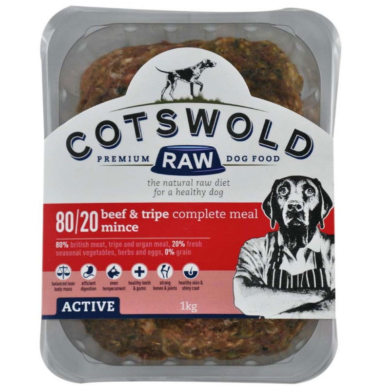 CotsWold Beef and Tripe Mince - 80/20 ACTIVE 1kg - Raw To Your Door