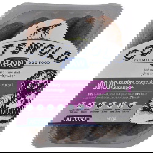 Cotswold Turkey Sausages - 80/20 ACTIVE 500g - Raw To Your Door