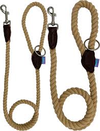 Dog & Co Cotton Rope Trigger Lead Natural 1.5x120cm