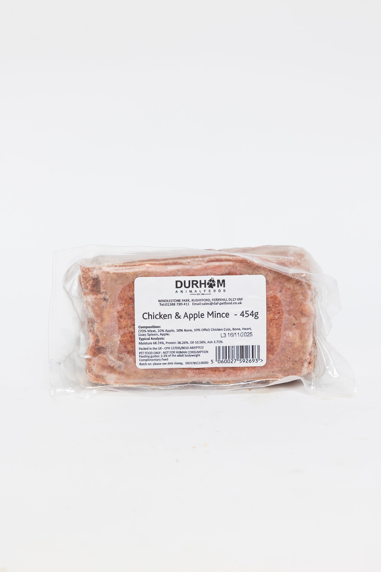 Durham Singles 454g Chicken & Apple Minc