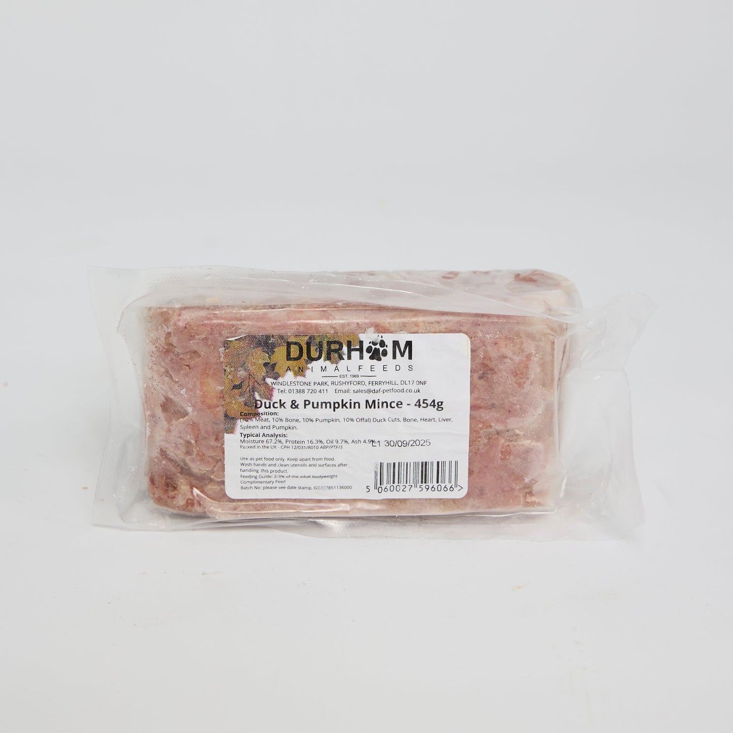 Durham Singles 454g Duck & Pumpkin Mince