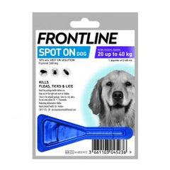 Frontline spot on 20 up to 40kg 1pipette - Raw To Your Door