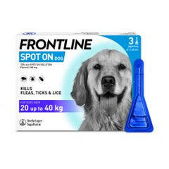 Frontline spot on 20 up to 40kg 3pipette - Raw To Your Door