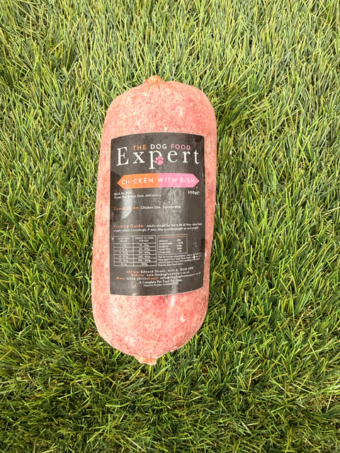The Dog Food  Expert Chicken with Fish Mince Sausage 500g