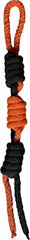 Hem & Boo 4 Braided Tug Bite Resistant Covered Rope Black & Orange