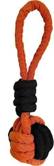 Hem & Boo Ball Tug  Bite Resistant Covered Rope 45 cm Black & Orange
