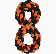 Hem & Boo Bite Resistant Covered Rope Figure 8 33cm Black & Orange