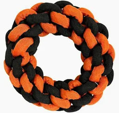 Hem & Boo Circle Tug Bite Resistant Covered Rope  20cm Black & Orange