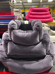 Luxury Oval Dog Beds Purple Velvet Large