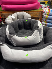 Luxury Oval Dog Bed Grey & Light Grey Large
