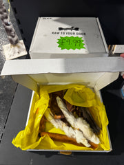Raw to your door Treat Box (Yellow Box Contains Chicken )