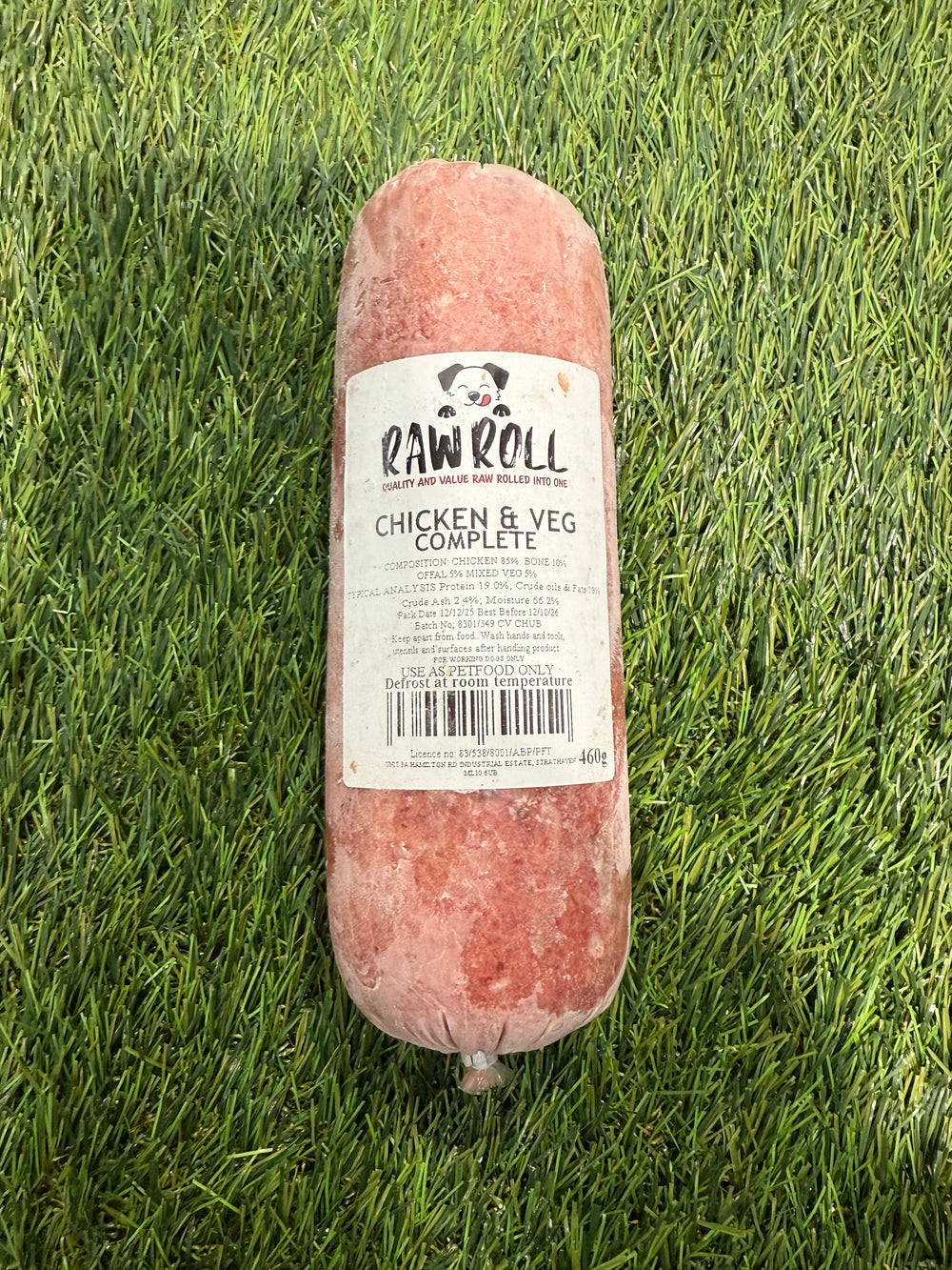 Raw Rolls Chicken Veg Complete Chubb 460g