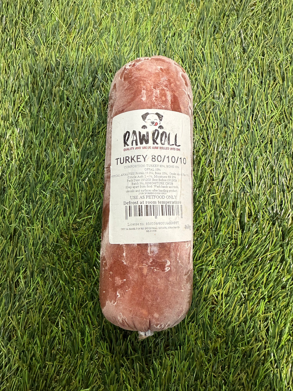 Raw Rolls Turkey 80/10/10 Chubb 460g
