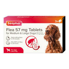 Beaphar Flea Tablets Medium & Large  Dog (3 Tabs)