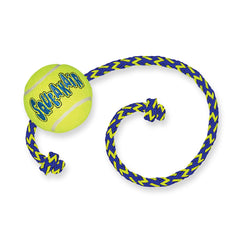 KONG Air Squeaker Tennis Ball With Rope - Raw To Your Door