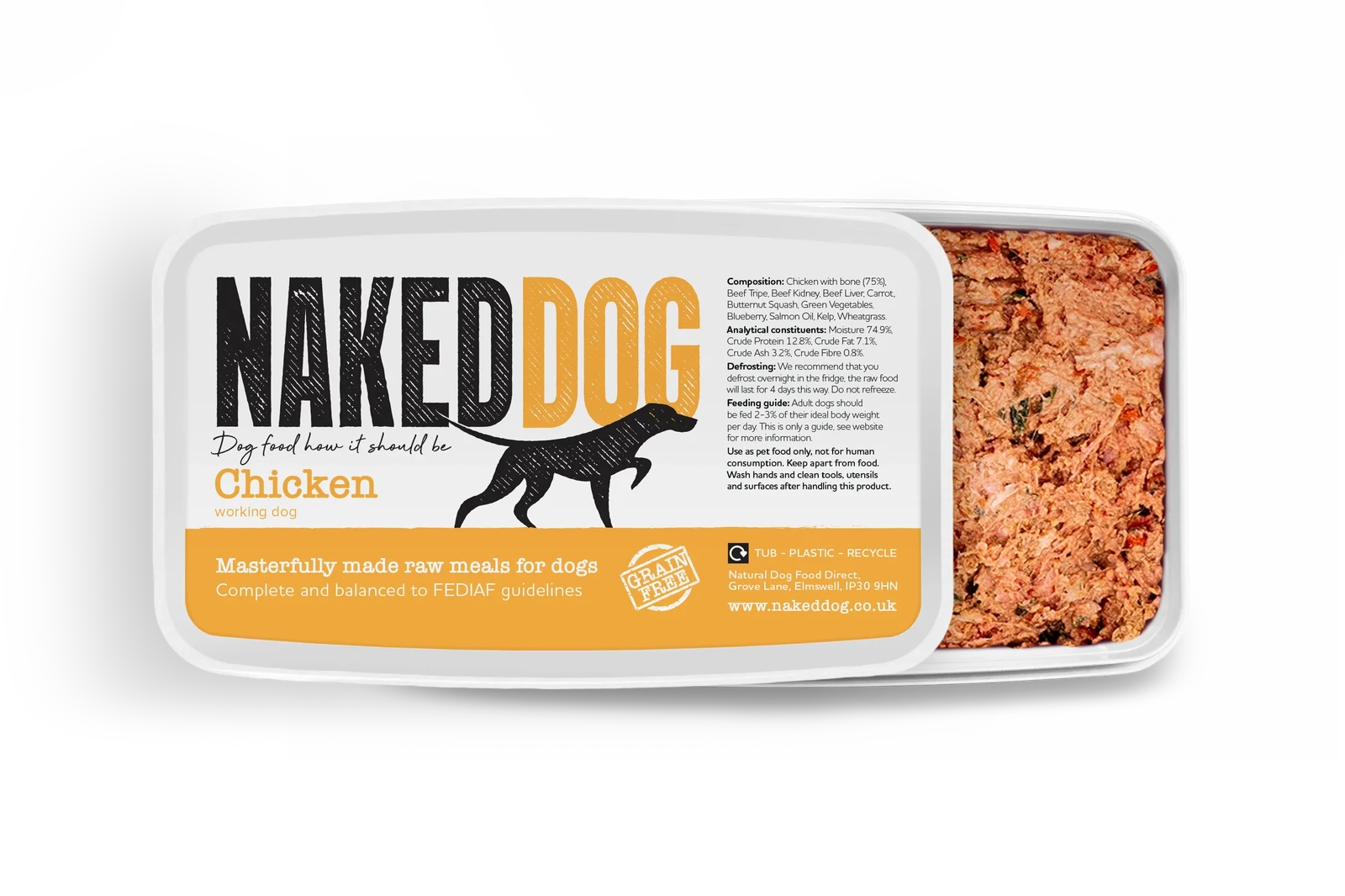 Naked Dog Original WD Chicken 2x500g - Raw To Your Door