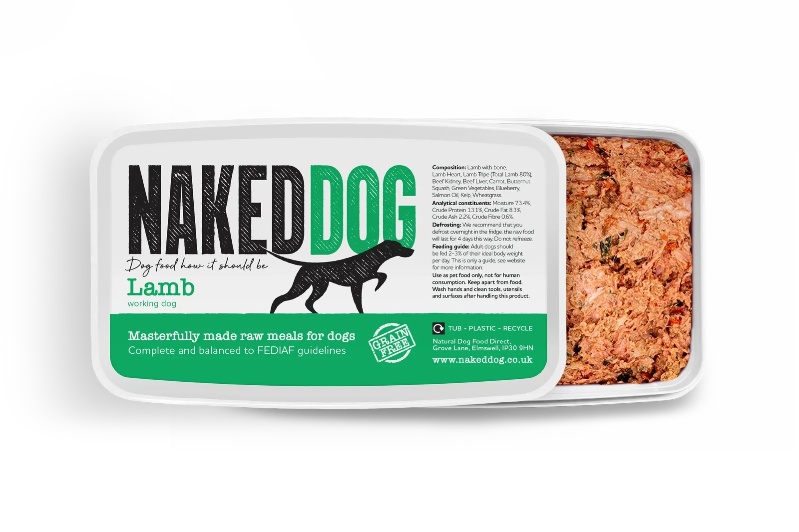 Naked Dog Original WD Lamb 2x500g - Raw To Your Door