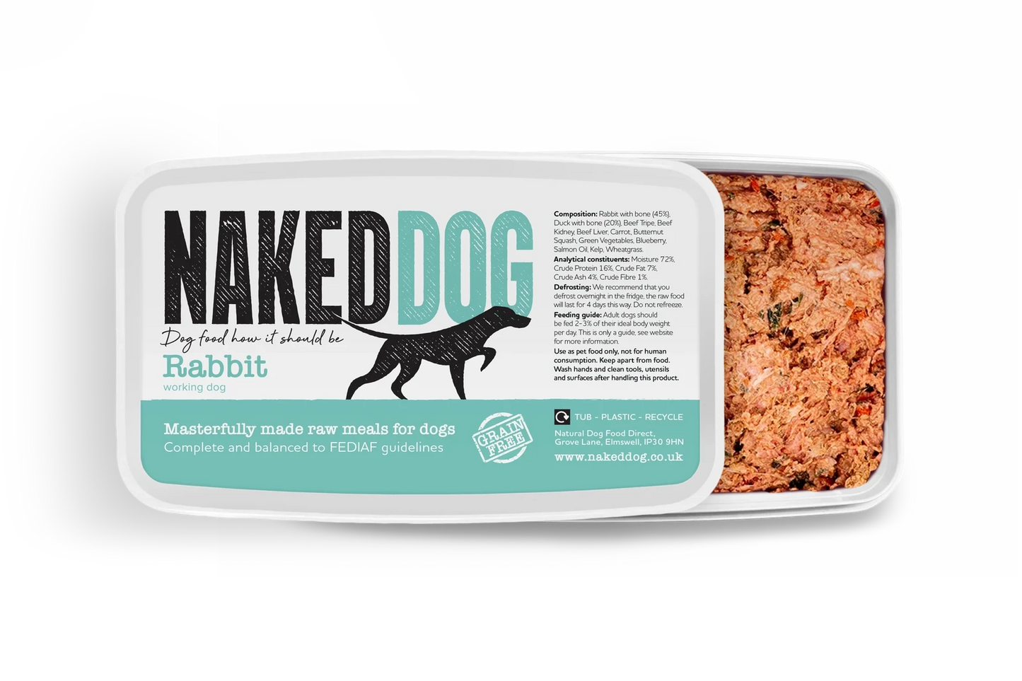 Naked Dog Original WD Rabbit 2x500g - Raw To Your Door