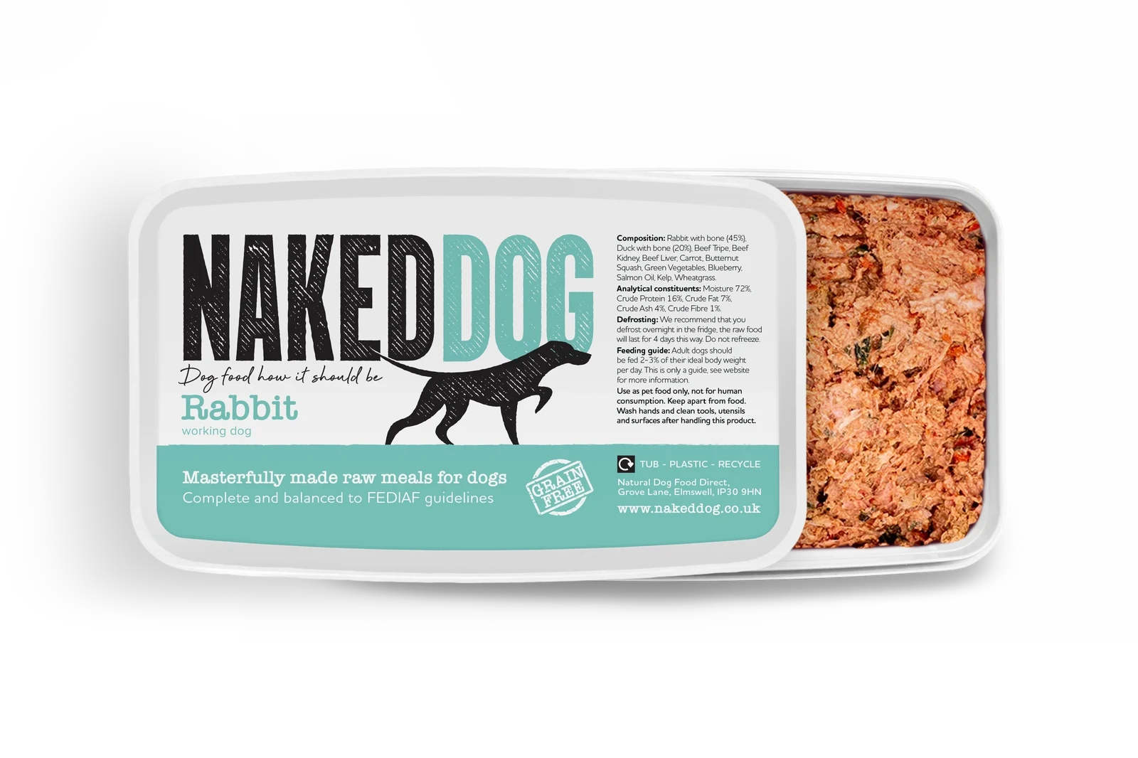 Naked Dog Original WD Rabbit 2x500g - Raw To Your Door