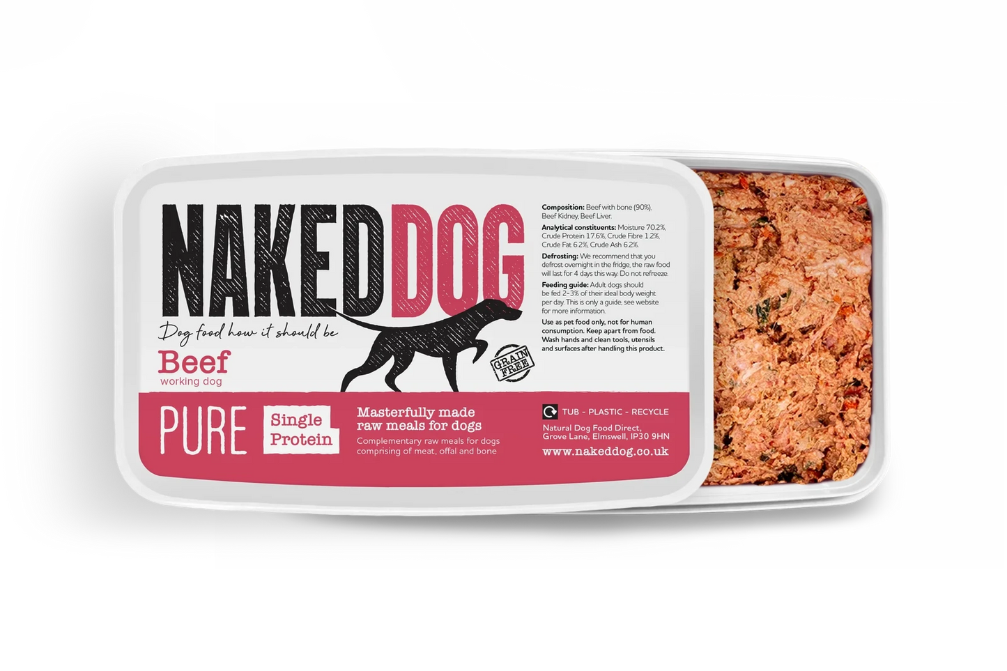 Naked Dog Pure WD Beef 2x500g - Raw To Your Door