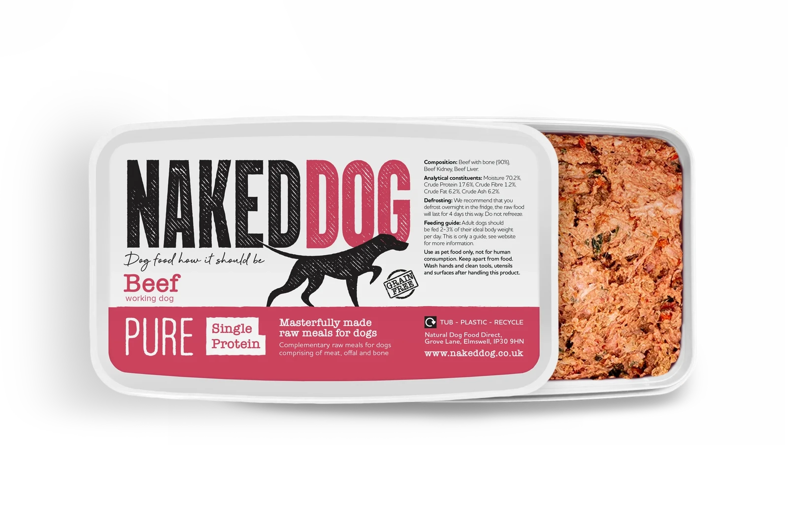 Naked Dog Pure WD Beef 2x500g - Raw To Your Door