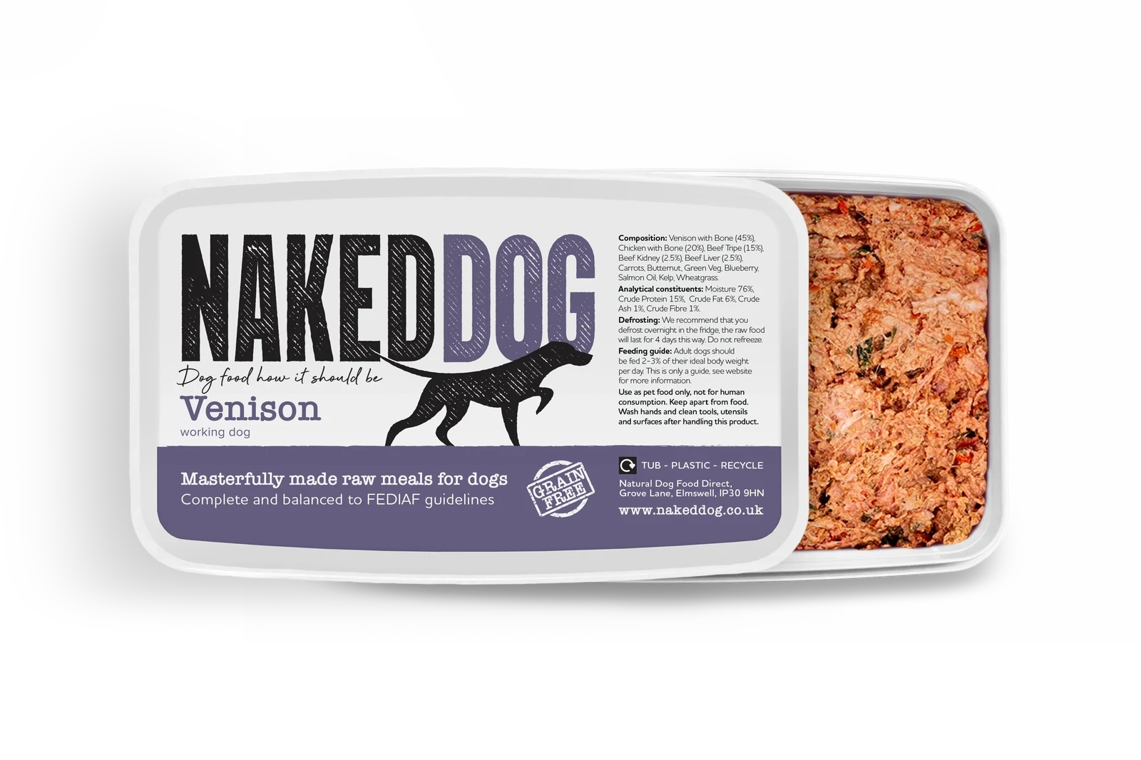 Naked dog Venison 2x500g - Raw To Your Door