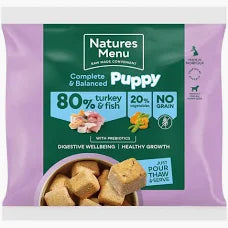 Natures Menu Puppy 80/20 Turkey & White fish Nuggets 1kg