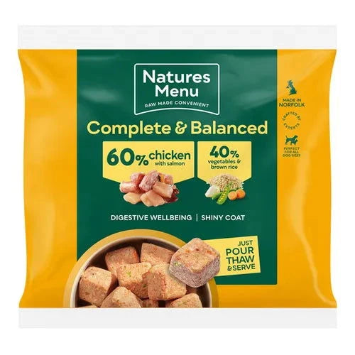 Natures Menu 60/40 Chicken with salmon nuggets 1Kg - Raw To Your Door