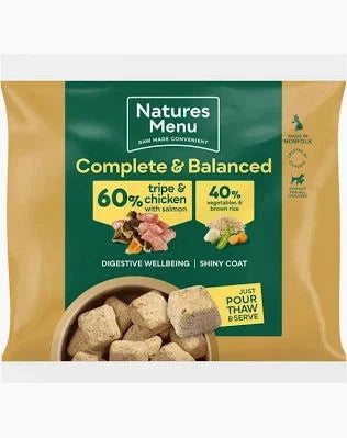 Natures menu Chicken tripe with salmon  60/40 Nuggets 1kg - Raw To Your Door