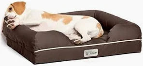 PetFusion Ultimate Solid Waterproof Memory Foam Dog Bed for M and L Dogs Brown (36x28x9 inches)
