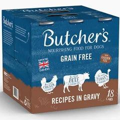 Butchers Grain Free Recipes in Gravy tins  18x390g