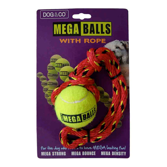 Dog & Co Mega Ball 2.5 with rope throwin